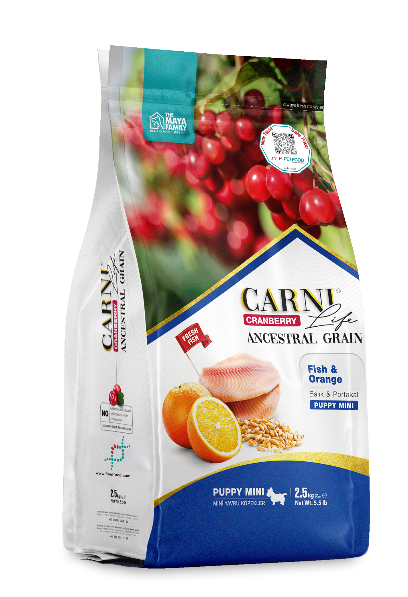 CARNI LIFE CRANBERRY ANCESTRAL GRAIN KÖPEK BALIK & PORTAKAL PUPPY MINI 